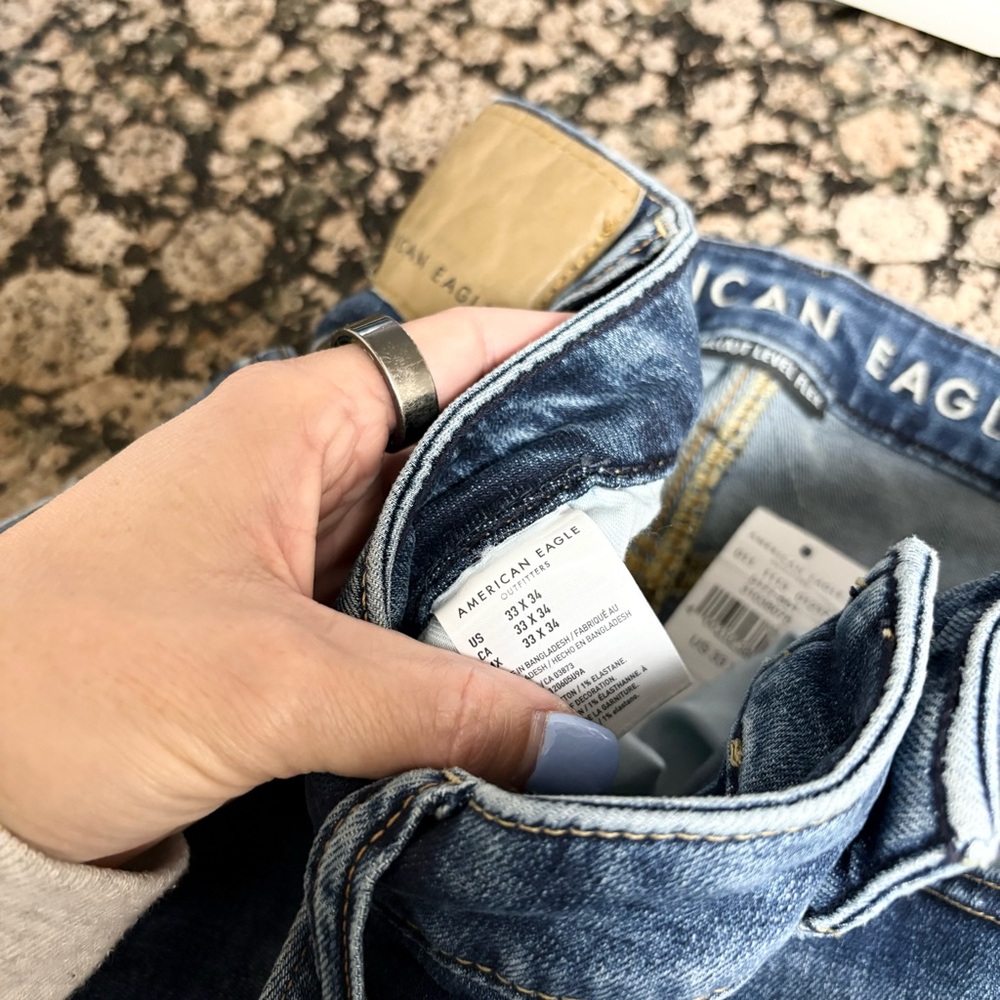 NWT American Eagle Stacked Skinny Flex Men’s Denim Blue Jeans Size 33x34 - Picture 6 of 6